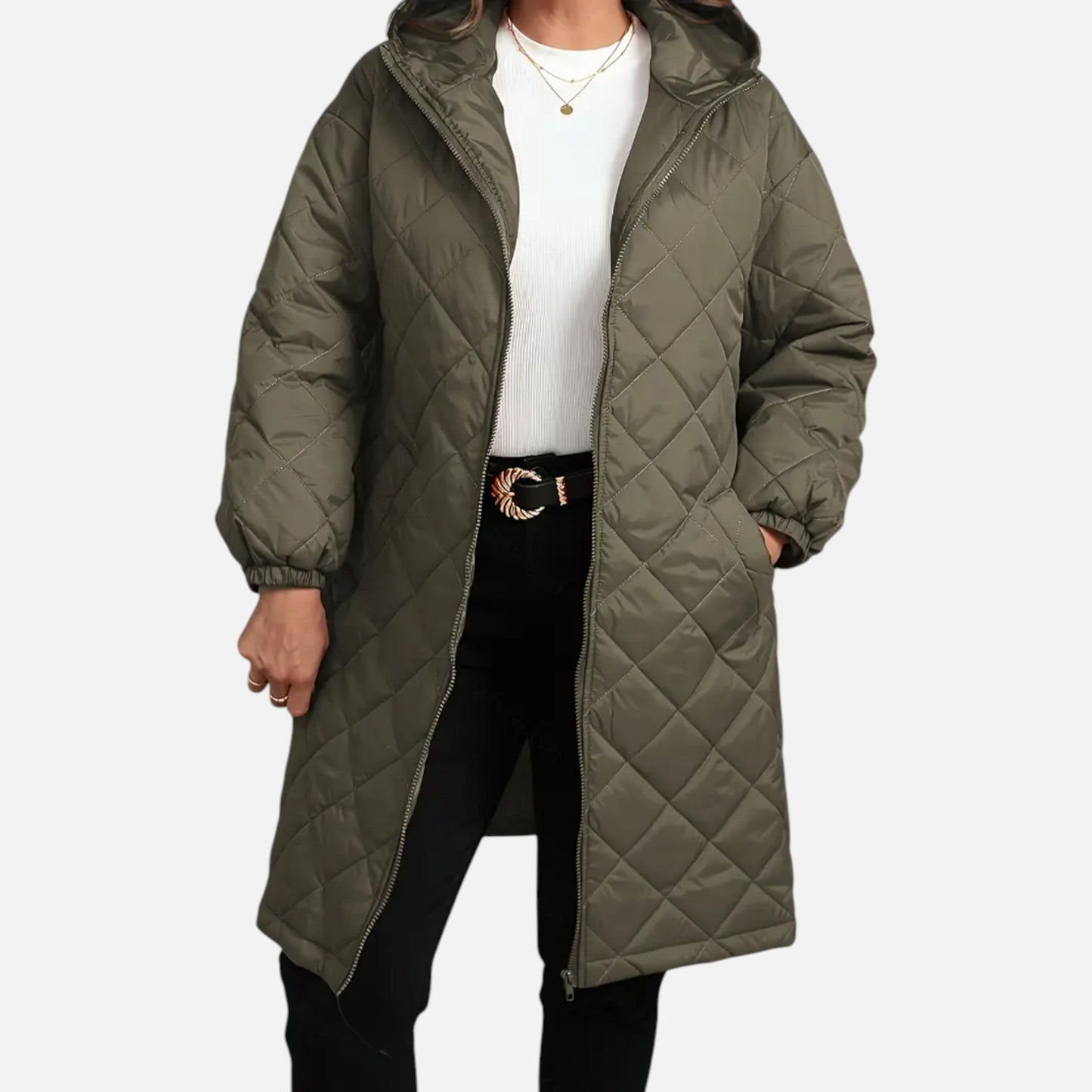 Chaqueta Acolchada Plus Size para Mujer